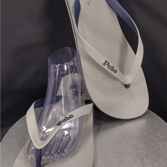 Polo White and Blue Flip Flops size 13/14 pre owned Exellent condition - Picture 5 of 7